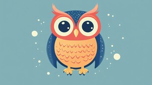 可爱卡通猫头鹰插画