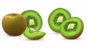 新鲜猕猴桃切片展示图