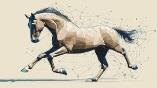 几何风格奔跑骏马图