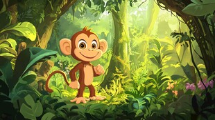 小猴漫步神秘丛林