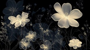 梦幻夜光花卉图案背景