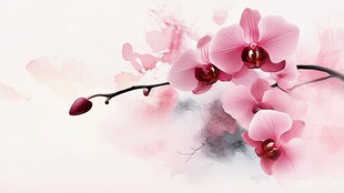 梦幻粉色蝴蝶兰花卉图