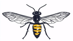 手绘大黄蜂插画