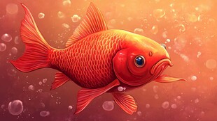 游动的红色金鱼