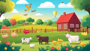 田园牧歌 农场里的动物与美景