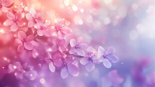 梦幻粉紫樱花浪漫背景