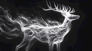 梦幻线条构成的灵逸神鹿