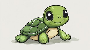 可爱卡通小乌龟插画