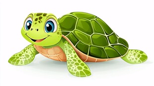 可爱卡通小乌龟形象展示