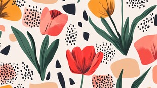 手绘多彩花卉图案背景