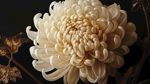 白色绽放菊花特写