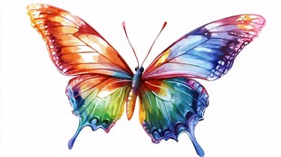 五彩斑斓蝴蝶插画艺术图