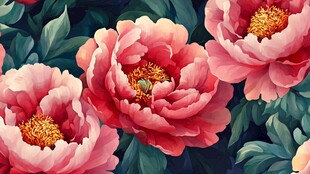 娇艳盛开的美丽牡丹花