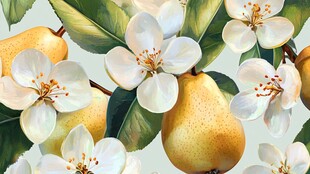 梨与梨花的精美图案