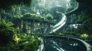 未来感生态建筑景观