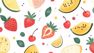 缤纷水果图案 清新夏日风