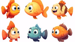 可爱卡通小鱼集合