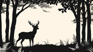 森林中伫立的优雅雄鹿