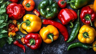 多彩甜椒与辣椒的视觉盛宴