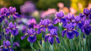 紫色鸢尾花海的美丽景致