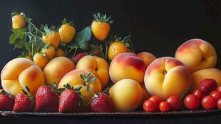 新鲜诱人的多样水果组合