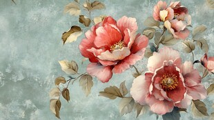 复古风花卉装饰画图案