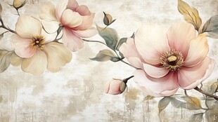 复古风柔美花卉装饰画