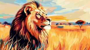 草原雄狮 尽显王者风范