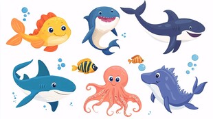 可爱海洋动物大集合