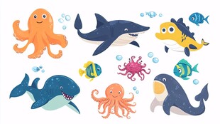可爱海洋动物大集合
