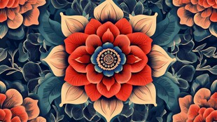 绚丽花朵图案的精美设计