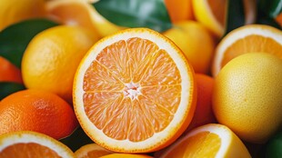 鲜橙堆叠 果肉饱满诱人