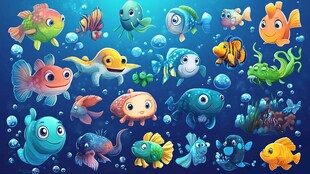 可爱多彩海底鱼类大集合