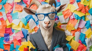 戴眼镜穿西装的创意山羊