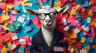 戴眼镜穿西装的创意山羊