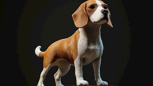 可爱比格犬的精美3D模型