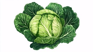 新鲜卷心菜插画