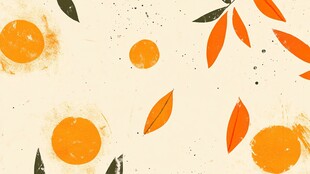 橙黄叶片图案背景设计