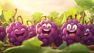 欢乐紫葡萄 萌态惹人爱