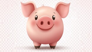 可爱微笑小猪卡通形象