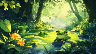 梦幻森林中的青蛙小世界