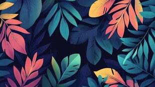 多彩叶脉图案背景设计