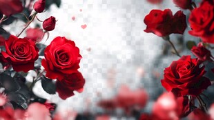 浪漫红玫瑰梦幻背景图