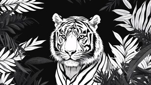 黑白虎影 丛林王者之姿