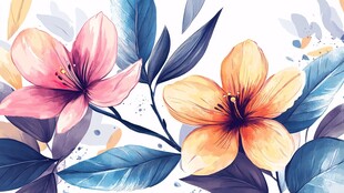 水彩风花卉插画