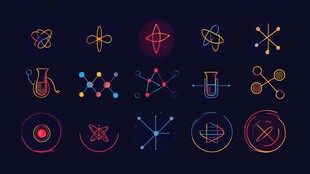 科技感科学元素图标集合