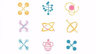 多彩科学元素图标集合