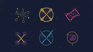 科技风几何线条图标集合