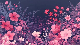 梦幻粉紫花卉背景图