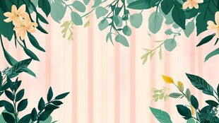 清新花卉绿叶背景图